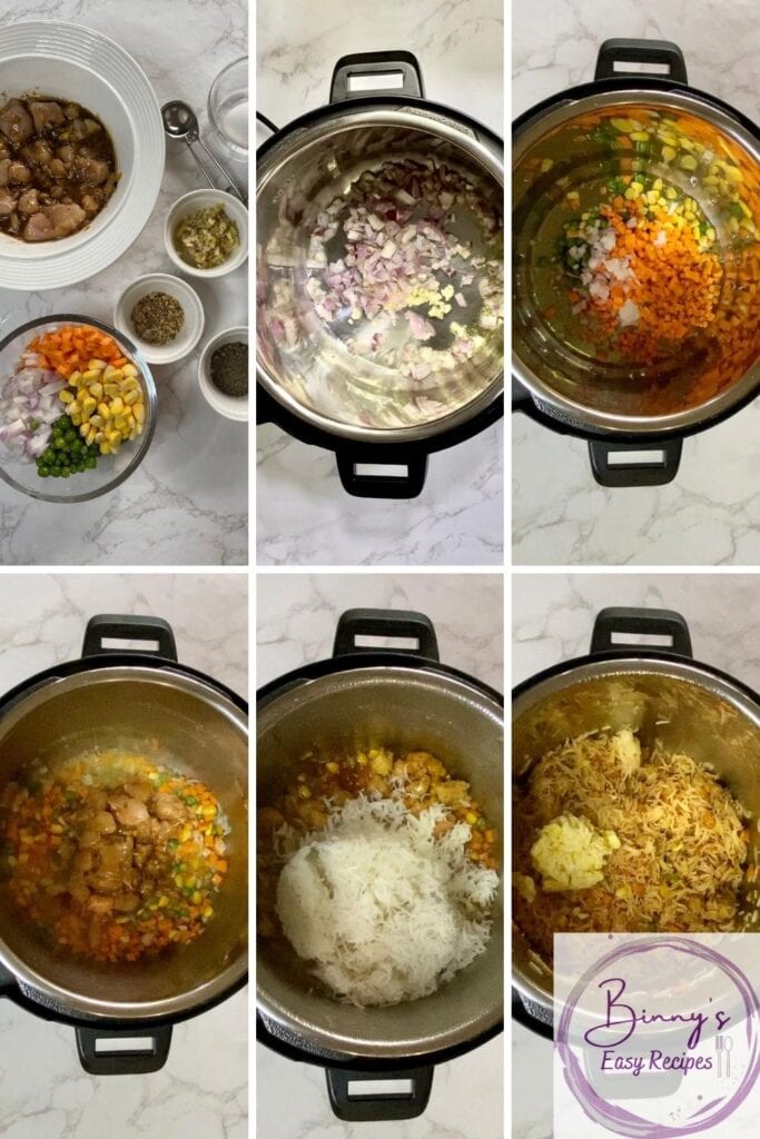Step By Step Picture of instant pot fired rice