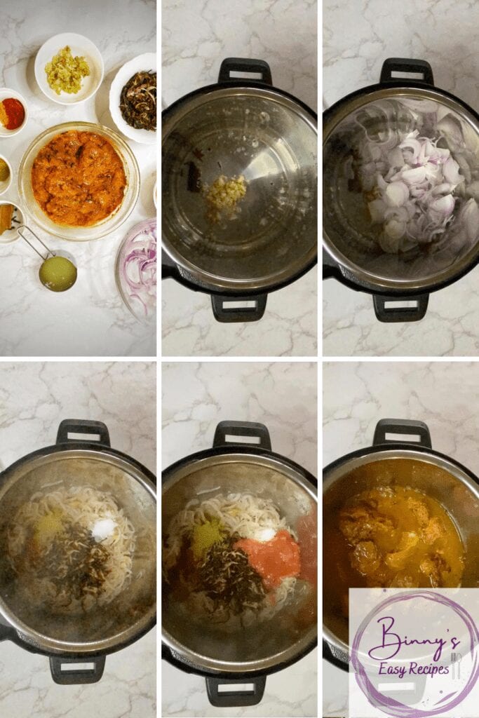Step By Step pictures Of lamb Curry in Instant pot