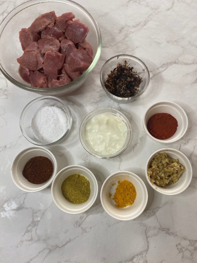  Ingredients for marination 