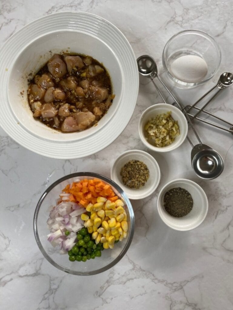 ingredients for chicken fried rice