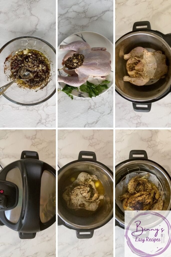 Step by step of Instant pot lemon garlic Chicken