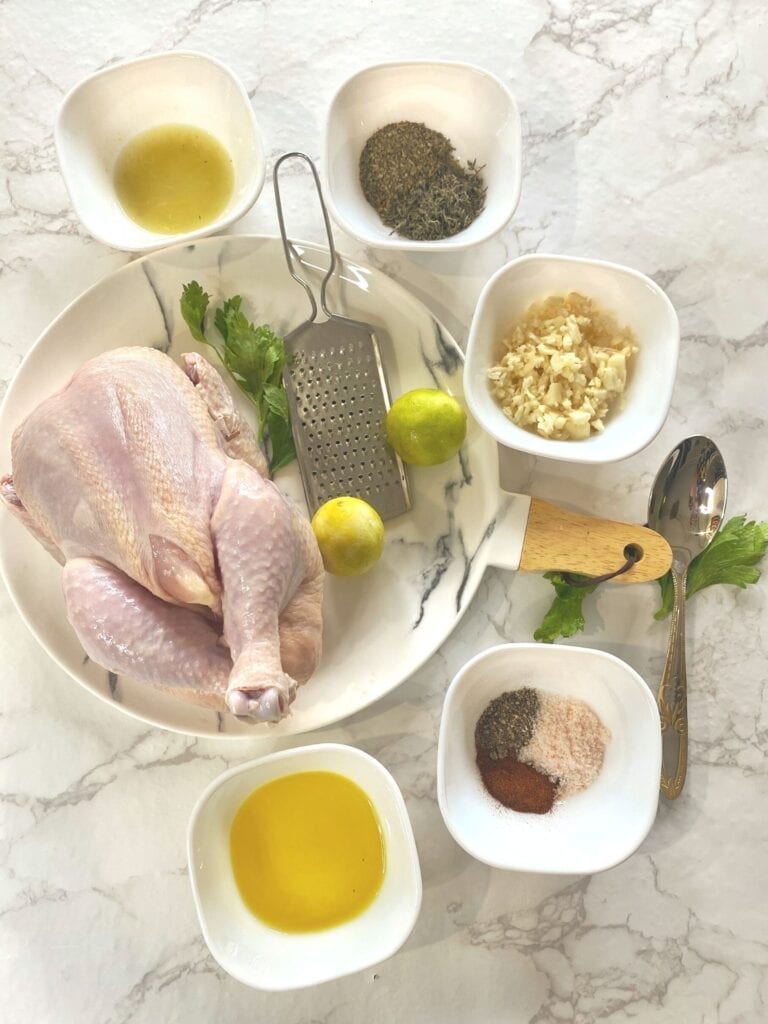 Ingredients of lemon garlic chicken
