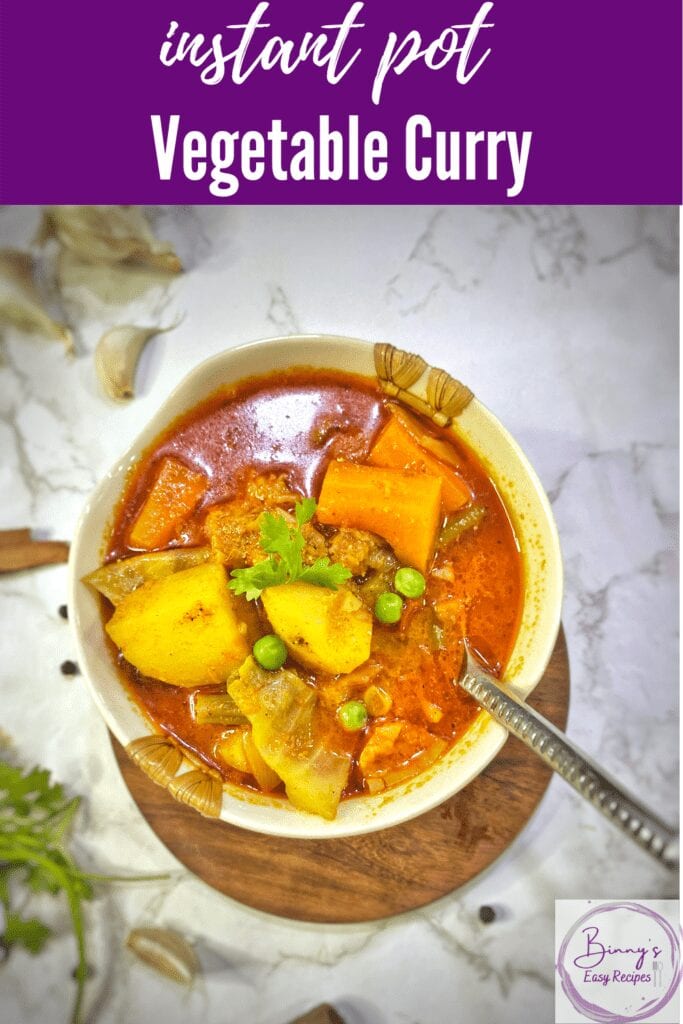 Vegetarian pressure cooker curry