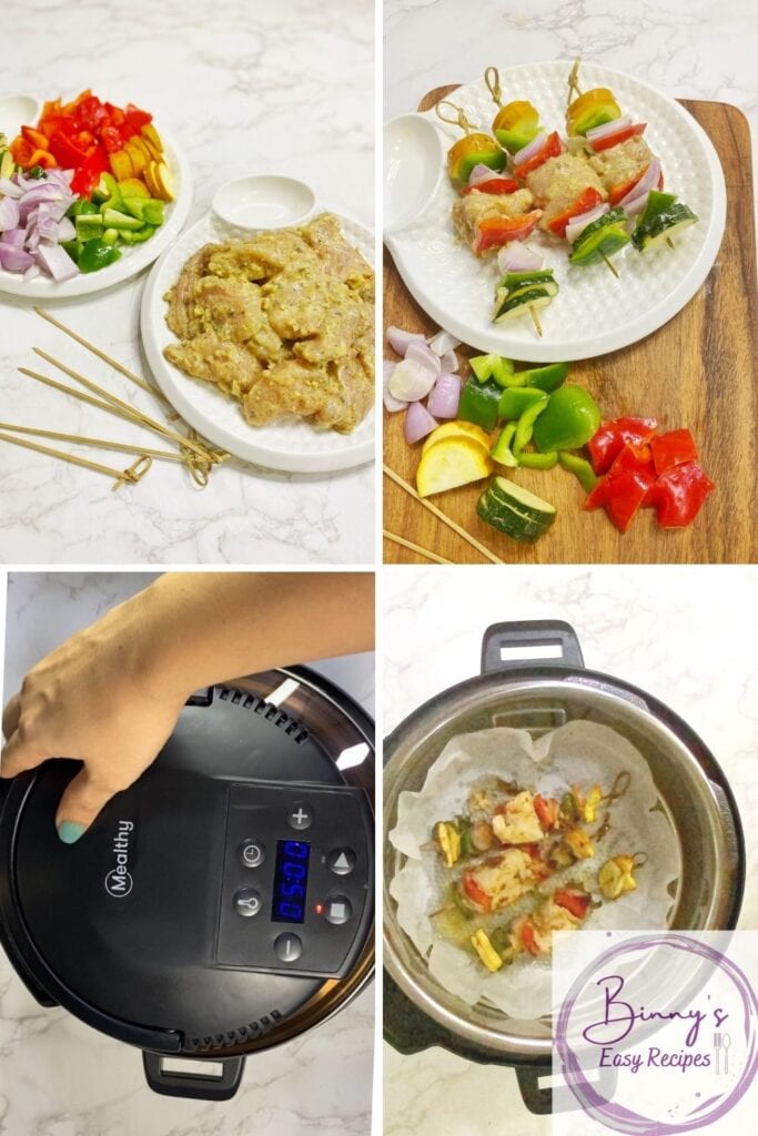 Step by step of Chicken tikka kebab