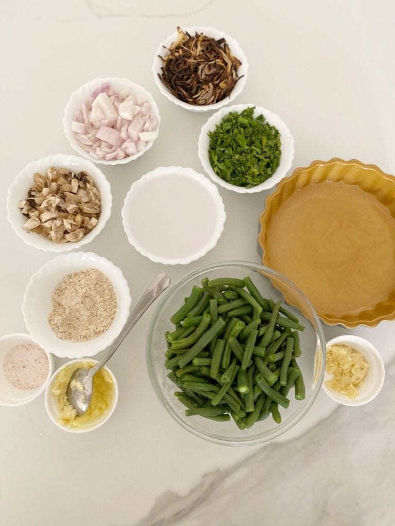 Ingredients of Green Bean Casserole