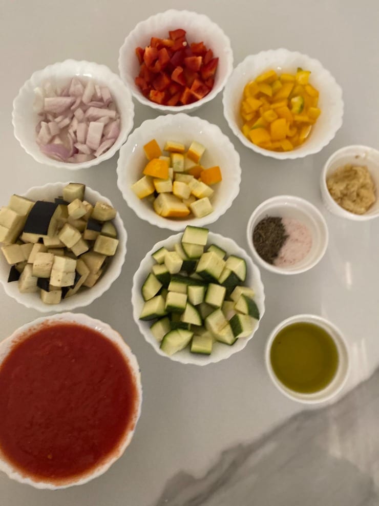 Ingredients of ratatouille