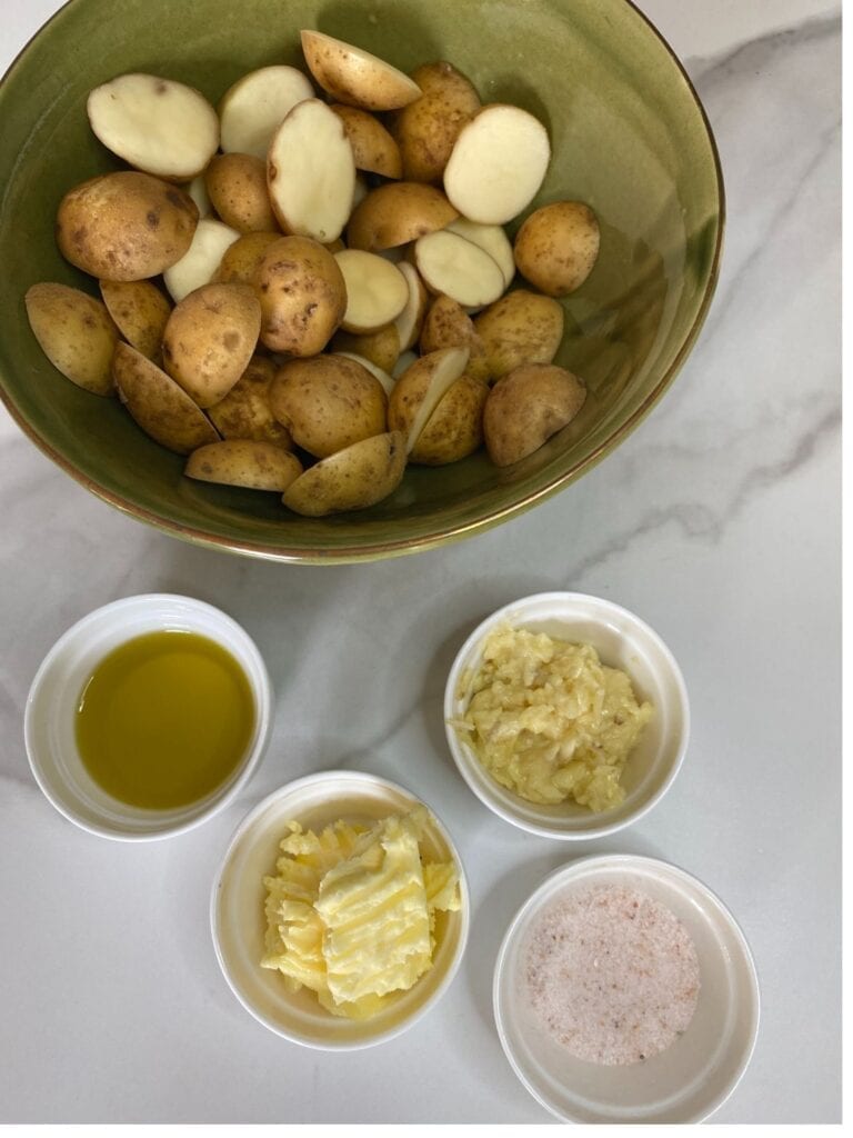 Ingredients of Garlic butter Potatoes