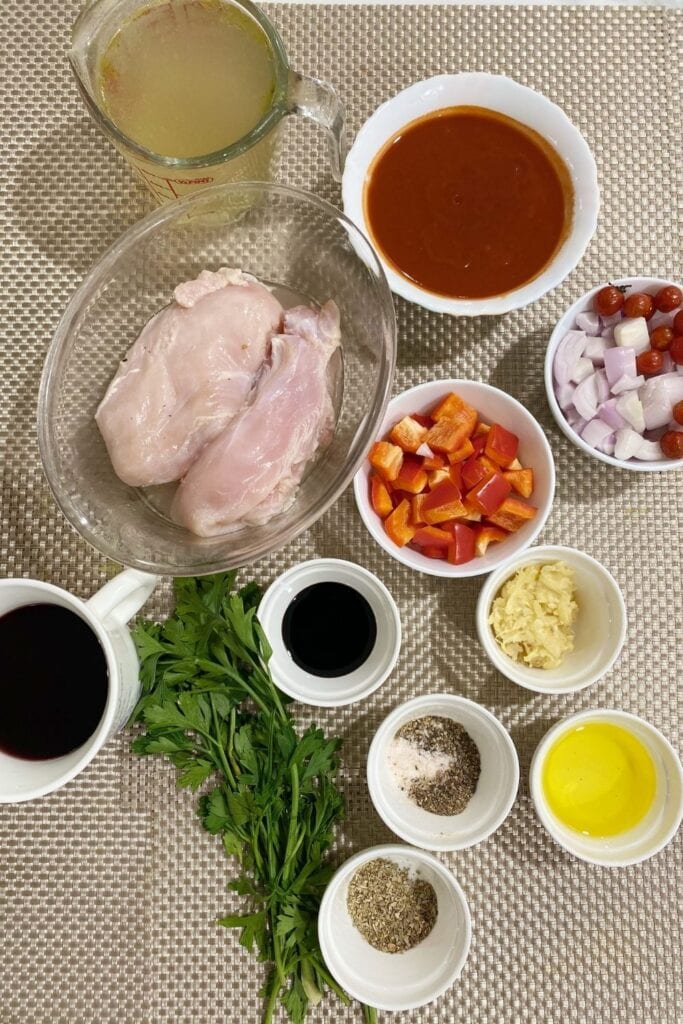 ingredients of Chicken cacciatore