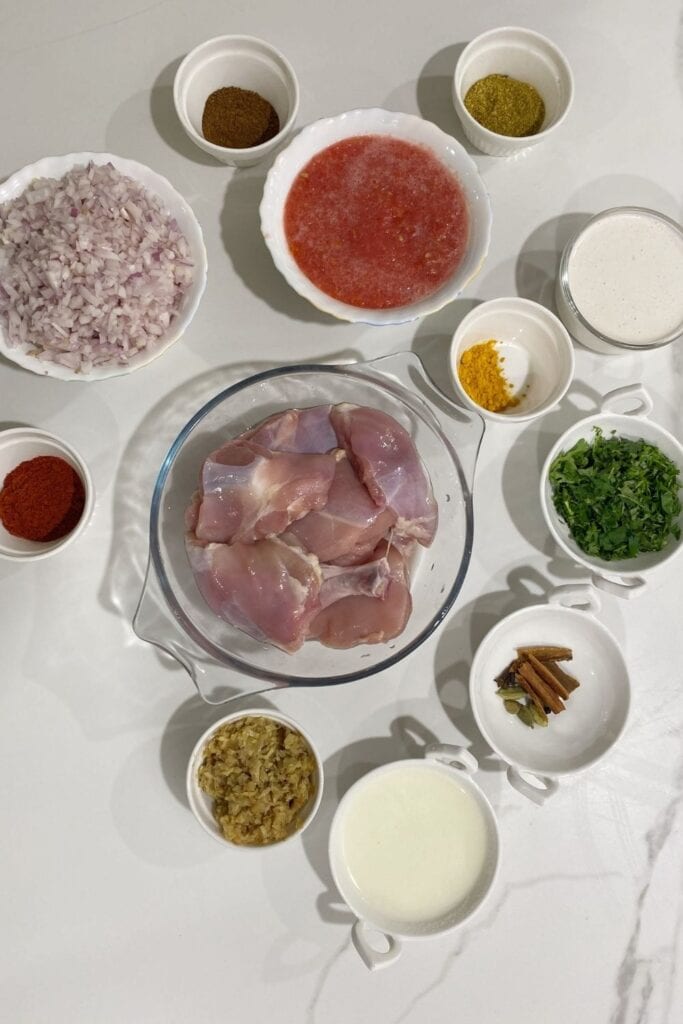 ingredients of curried chicken