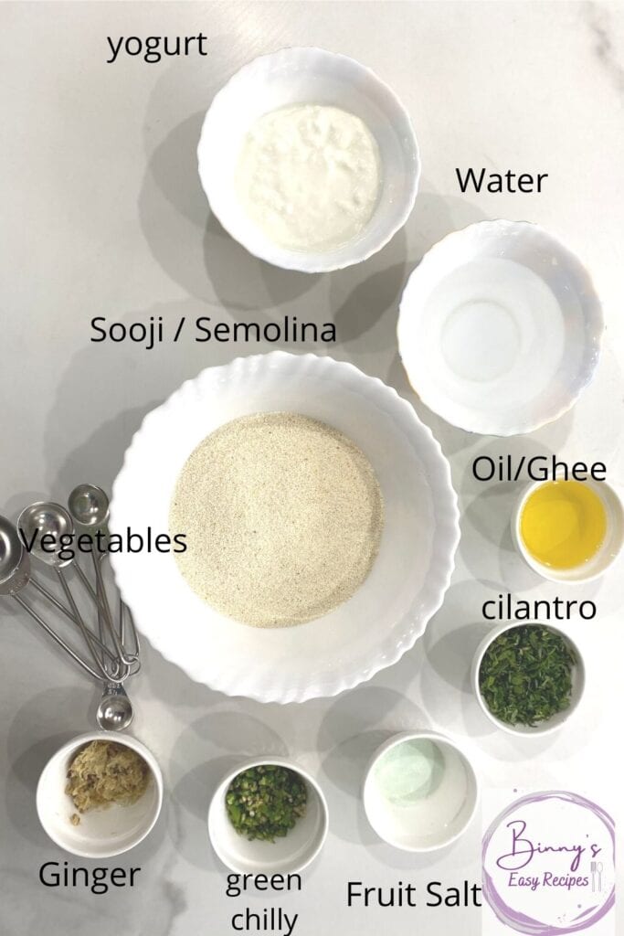 Ingredients for Rava Dhokla
