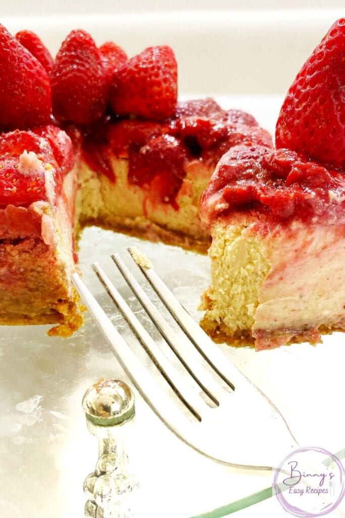Slice of Strawberry cheesecake