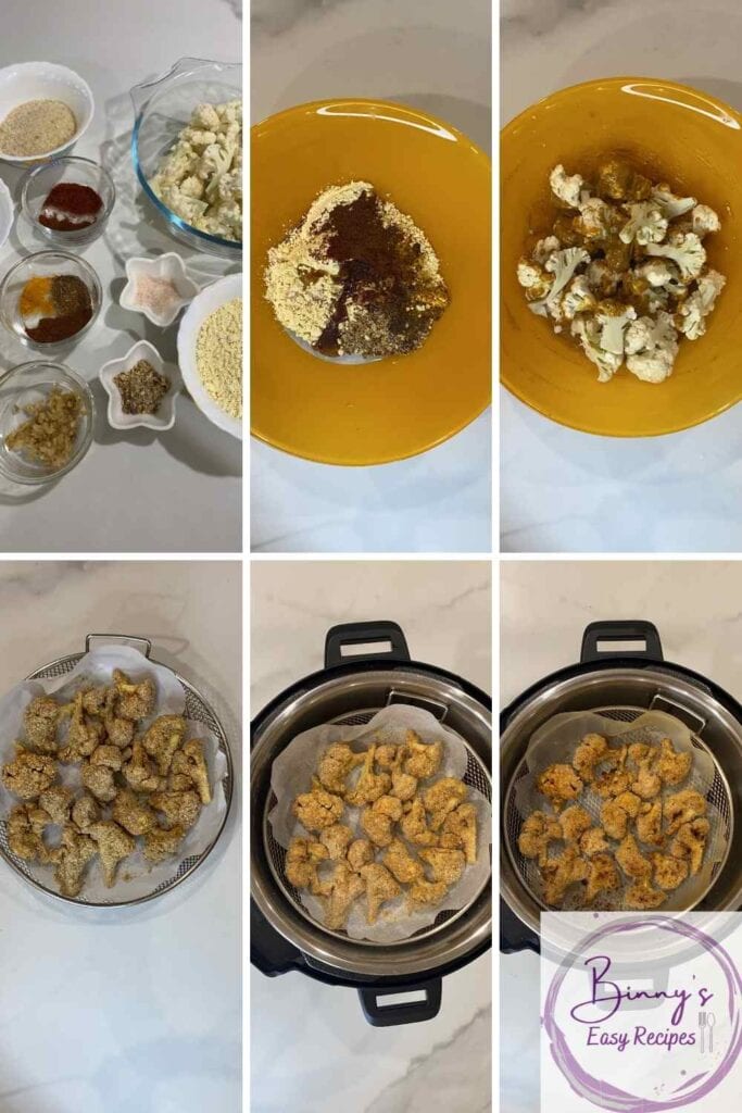 Step By step of Easy cauliflower wings